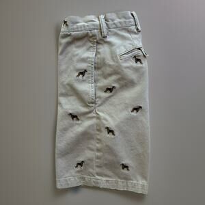 Polo Ralph Lauren Embroidered Shorts 31 Light Khaki Dog Art New York RRL